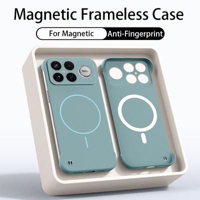 Ultra Thin Frameless Magnetic Wireless Charging Phone Case for Xiaomi Poco F8 Pro F8 Ultra for Magsafe Camera Protect Shockproof Cover Funda