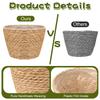 Haiabei 4 Stuks Riet Geweven Plantenmand Midden Premium Zeegras Plantenmand Met Plastic Bekleding Natuurlijk Stijlvol Plantenmanden