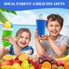 Kubek na slushy DIY Magiczny kubek do robienia slushy Przenośny kubek na soki mleko i lody Podwójna warstwa Silikon z pokrywką i słomką
