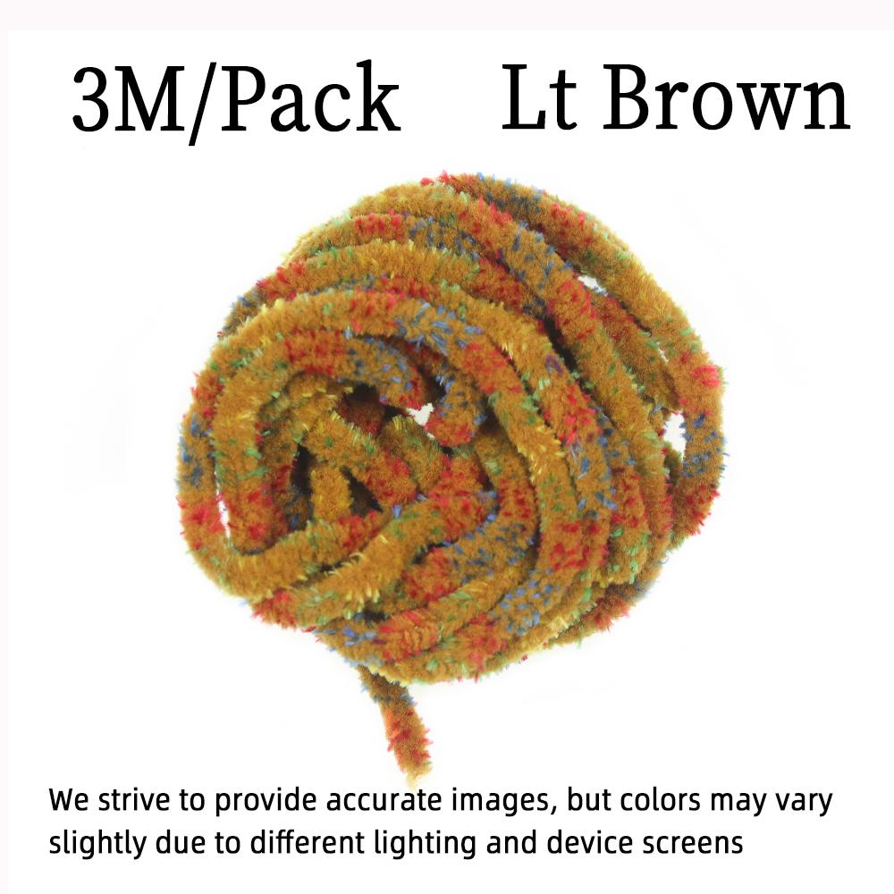 6~7mm 3M/Pack Fly Tying Material Mottled Mop Chenille for Stone Flies Emerging Caddis Nymphs Larvae Woolly Bugger