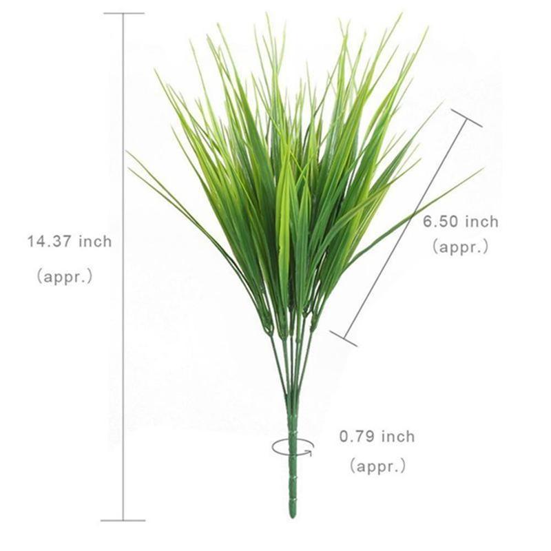 5PCS Artificial Plants Plastic Twigs Green Grass Fake Plants Twigs Leaves Grass Flower Arrangement Wedding Party Home Decor