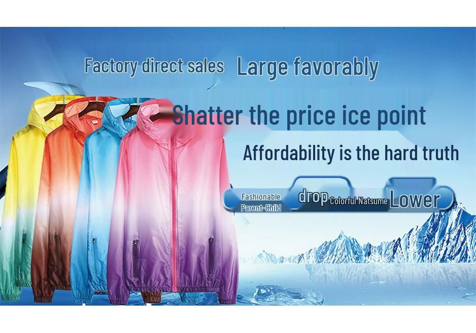 Quick-Drying Gradient Breathable Skin Suit for Couples & Kids – Fishing Clothes with Logo Print