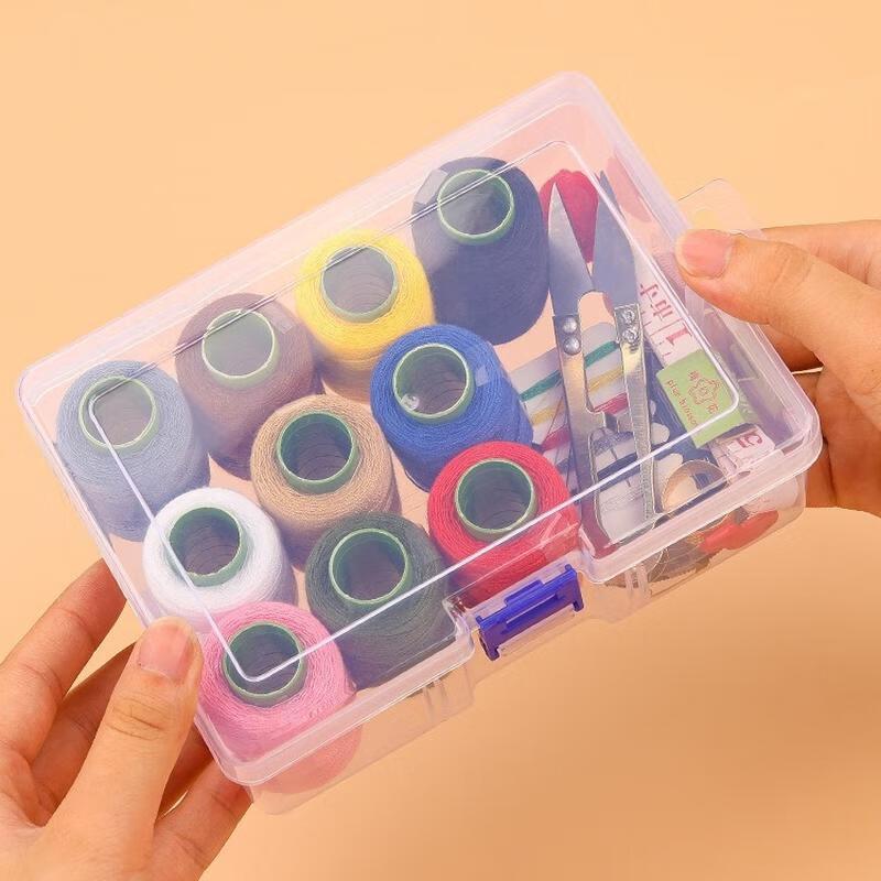 Portable Sewing Kit with Transparent Box