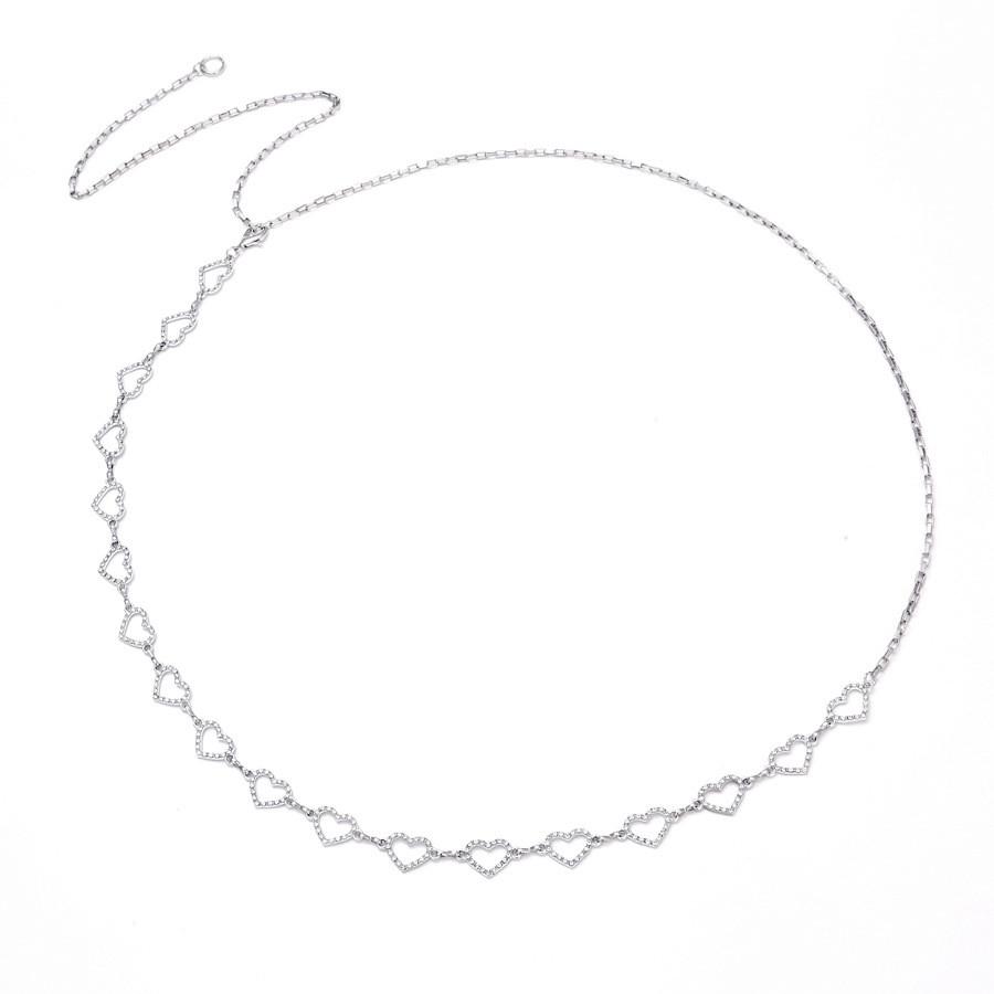 Water Drilled Heart Shape Metal Waist Belt For Women Men Elegant Summer Accessory