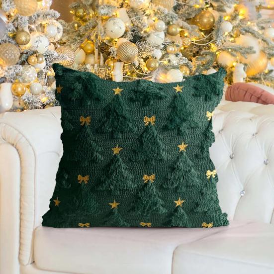 Christmas Plush Pillow Cover 18x18 Inch Decorative Throw Pillow Cover Winter Pillow