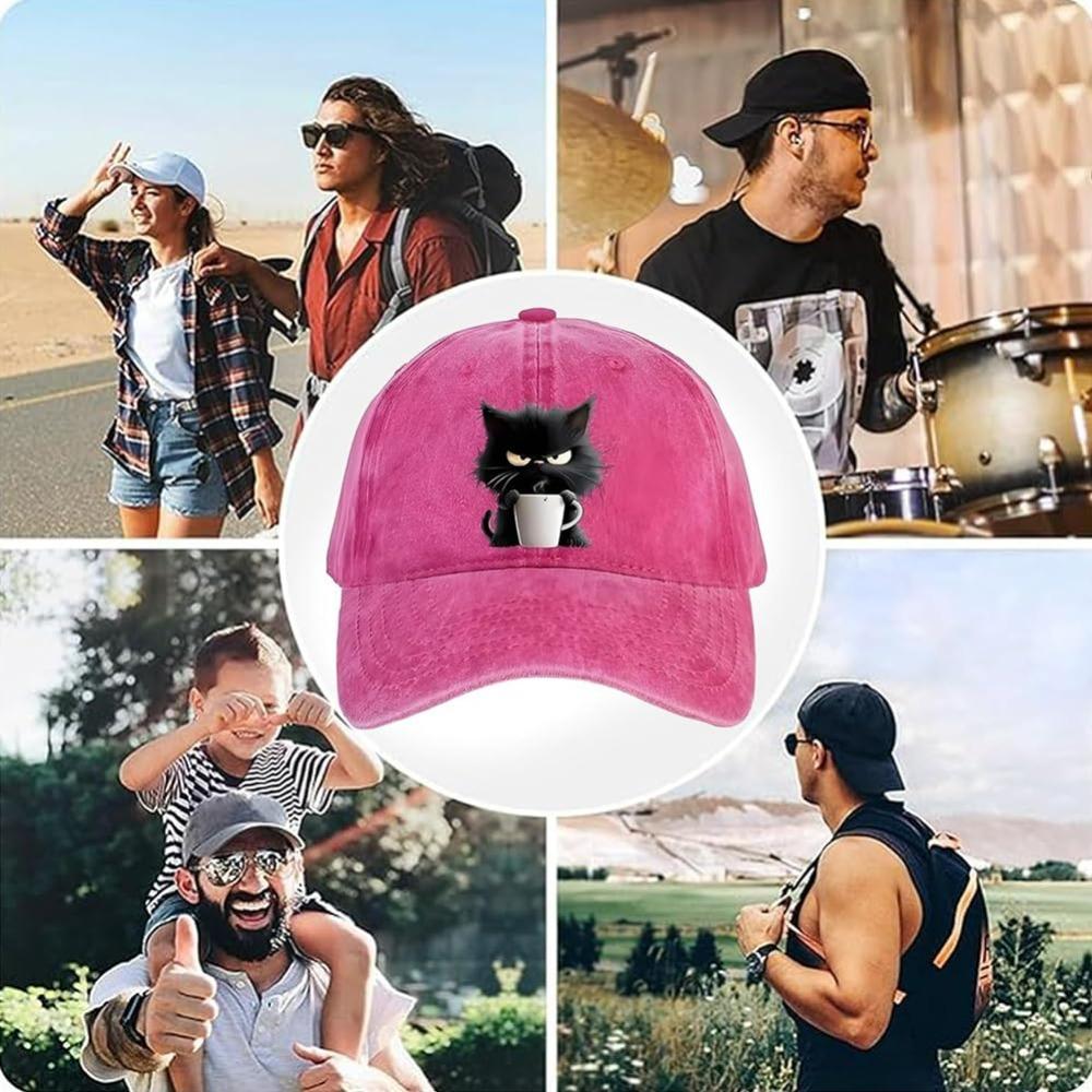 Cool Cat Feral Trucker Hat Embroidery Duck Tongue Hat Fashionable Cat Baseball Cap  Unisex Styles