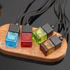 In Stock 8ml Square Car Aromatherapy Bottle - Transparent Glass Pendant Diffuser