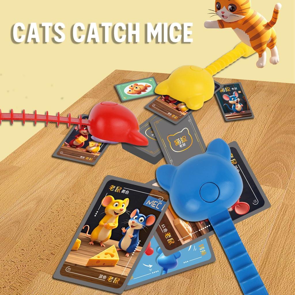 Cat And Mouse Board Game, Early Childhood Education, Focused Training, 36 Cards, Cat And Mouse Parent-child Interactive Toy