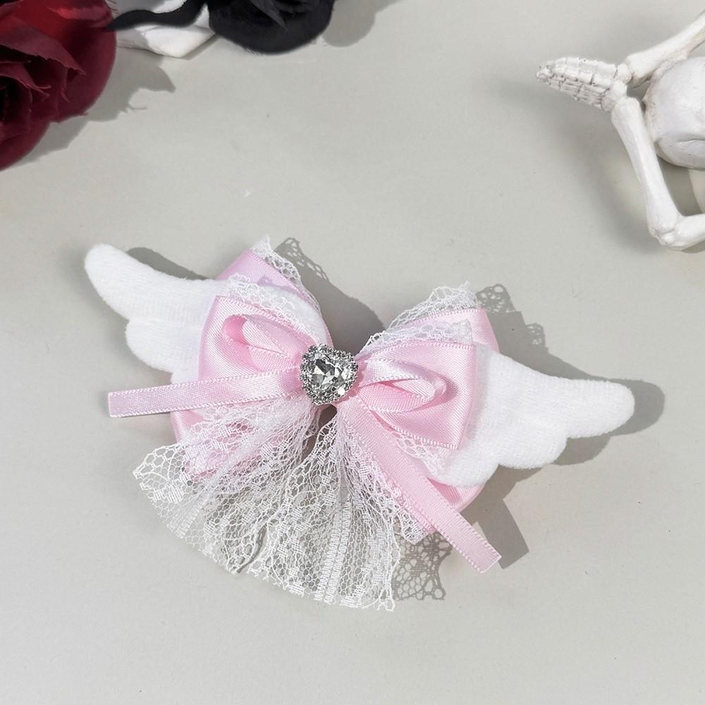 Lace Trim Lace Bow Hair Clip Angel Wings Lolita Hair Accessories Gothic Hairpin for Girls