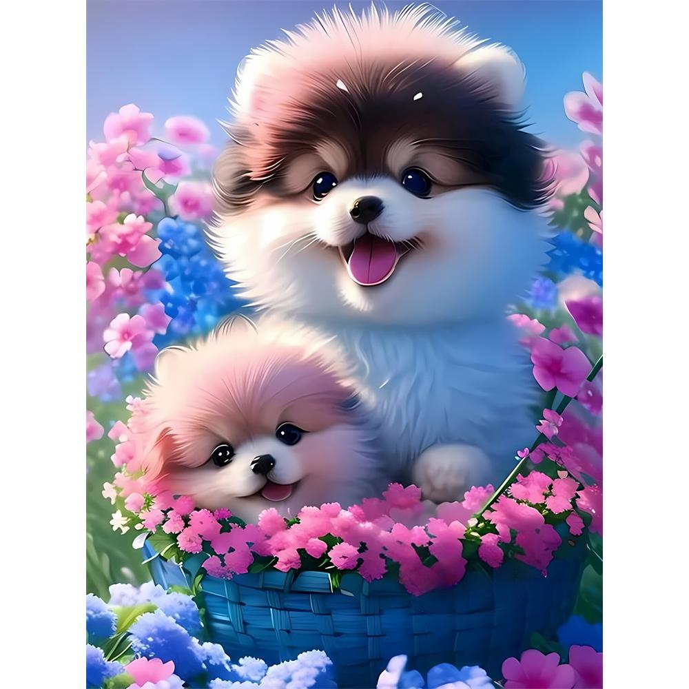Pomeranian Cartoon Dog Animal Diamond Painting Cross Stitch Kit Pixel Mosaic Embroidery Home Decor 5D DIY Art Drawing Hanging