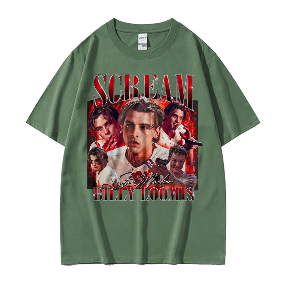 Retro Scream Movie Billy Loomis Graphic Tshirt Unisexs Clothing Fashion Hip Hop Classic T Shirts Unisex Oversized T Shirt Streetwear