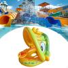 Funny Pool Float Cute Inflatable Swimming Ring for Lake Summer Yellow with Canopy