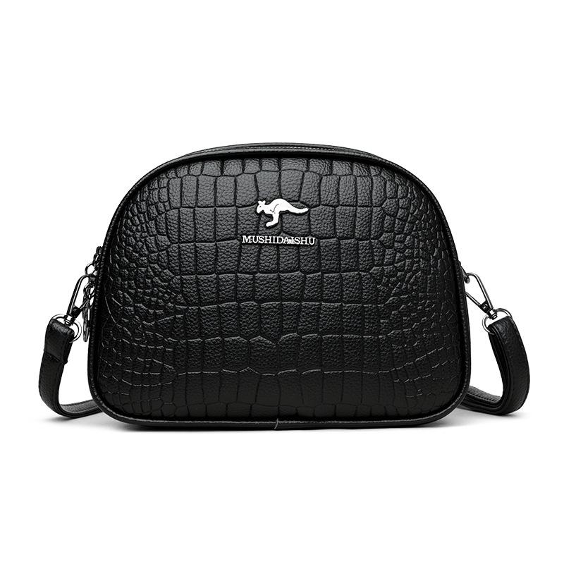 

Женская сумка-ракушка, одноплечная сумка, модная и трендовая многослойная сумка через плечо чёрный