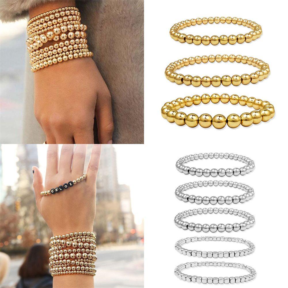 

Для женщин Бриллиант Мода Ювелирные изделия Подарок Золото Серебристые Бусины Браслеты CCB Бисер Изысканный Бисер