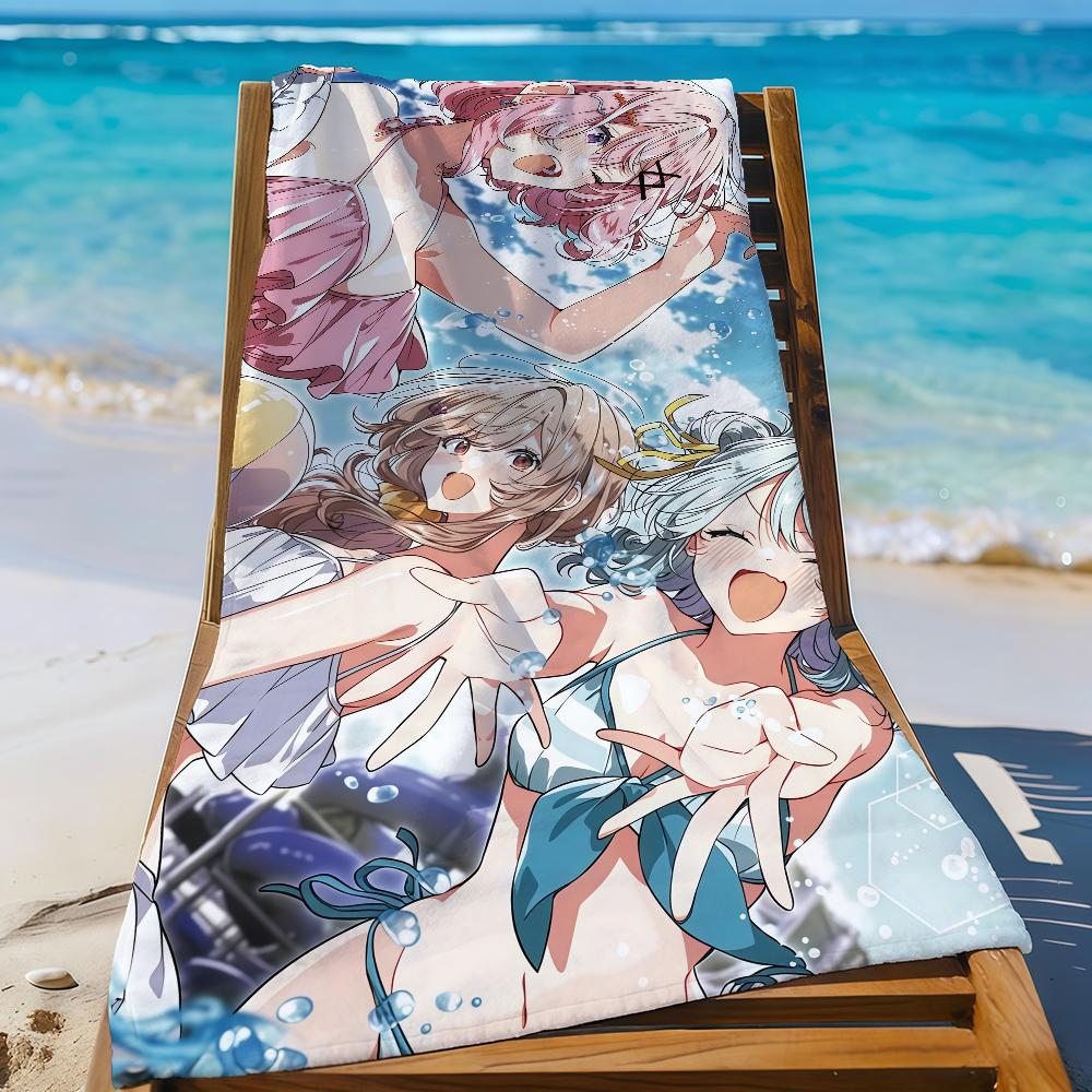 Anime W-WataNare Renako Amaori Towel Sports Quick Dry Travel Camping Gear Sandproof Soft Light Large Beach Towel W30*H60(CM)