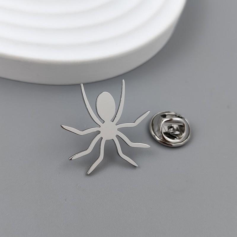 Personalized Spider Brooch Cufflinks Stainless Steel Animal Butterfly Buckle Cool Style Suit Accessories 14k