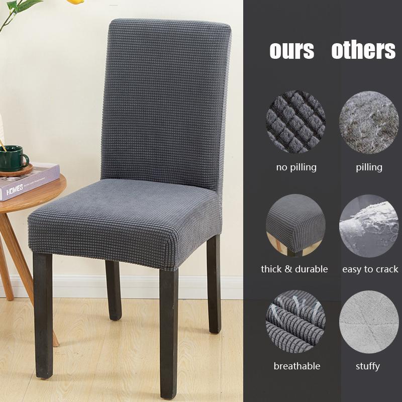 Solid Jacquard Chair Covers Stretch For Wedding Dining Room Office Banquet Housse De Chaise Chair Cover