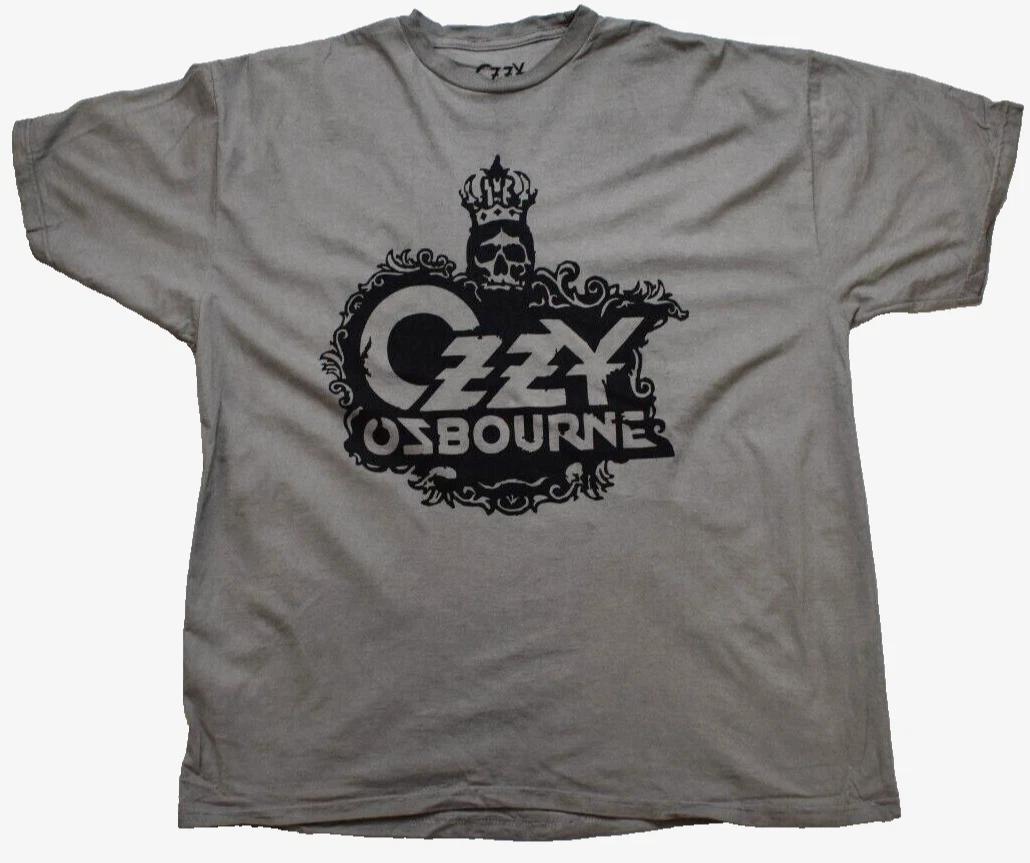 Оззи Осборн Мужская Серая Футболка с Логотипом Корона и Череп Оззи Осборна Новая XL XL