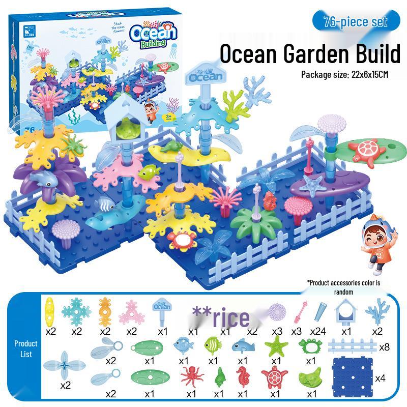 Free Shipping DIY Creative Assembly Toys - Varied Garden Series for Girls, Educational Flower Arrangement Toys in Stock