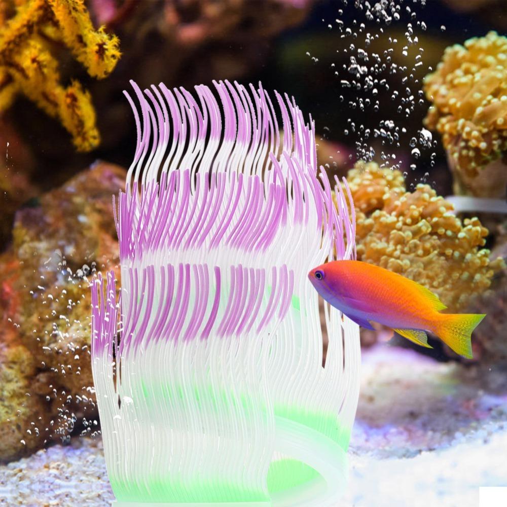 Glowing Aquarium Ornament Silicone Fish Tank Decorations Artificial Coral  Aquarium