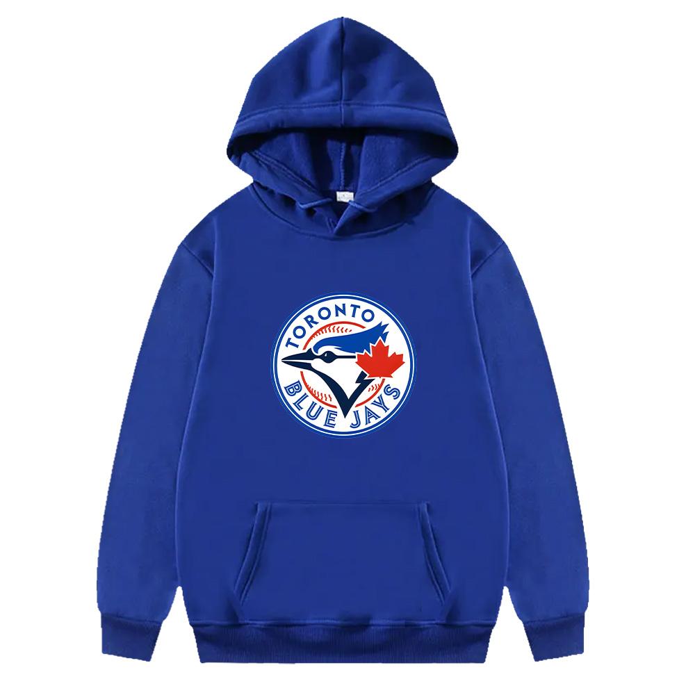 

Blue Jays Baseball Logo Hoodies Fashion Sweatshirts Autumn Winter Hooded Pullover Loose High Street Sportswear Clothes S темно-синього кольору