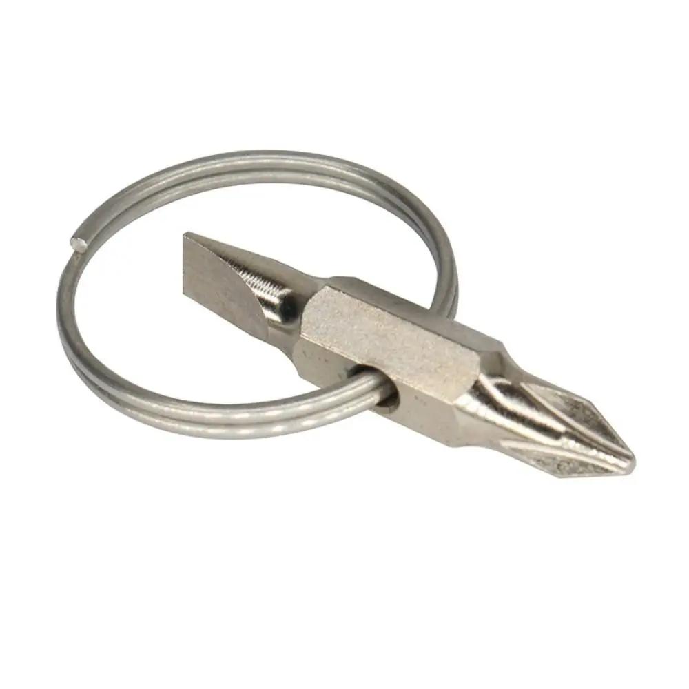 Portable Key Ring Keychain Screwdriver Pocket Multifunction Screw Removal Tools Gadget Repair Tool Phillips Slotted Screwdriver