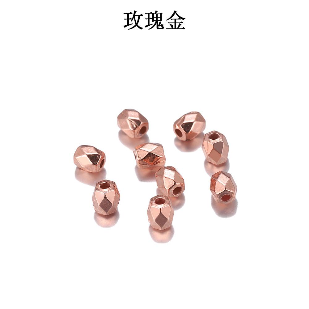 

Diy Jewelry Accessories Ccb Rhombus Square Beads, Multilateral Section Spacer Beads, Prismatic Beads Bracelet Production Materials 4Mm [300pcs/pack/11g] рожевий колір золота