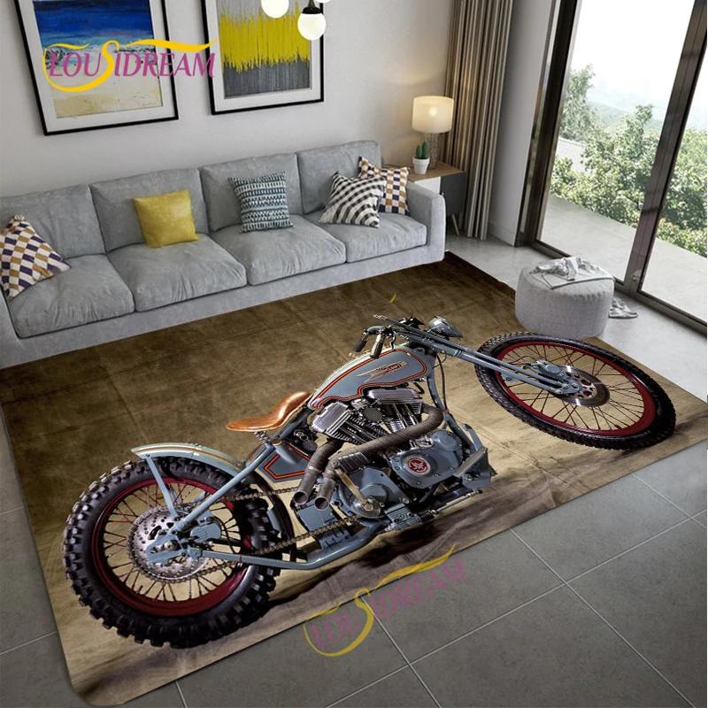 Tappeto retrò da moto, tappetino antiscivolo per grandi porte, zerbino da bagno per soggiorno, camera da letto, ingresso, decorazione per la casa