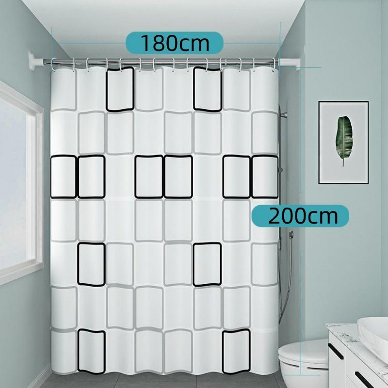 

Bathroom Partition Curtain Peva Waterproof Shower Curtain With Hook Mildew Proof Durable Screens Bathroom Decoration Accessories W60H190(CM)-1 Pcs