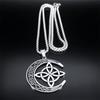 Mondknoten keltisch irisch Halsketten Edelstahl Hexenmond Amulett Schutz Kette Halskette Schmuck collier luna N8145S1