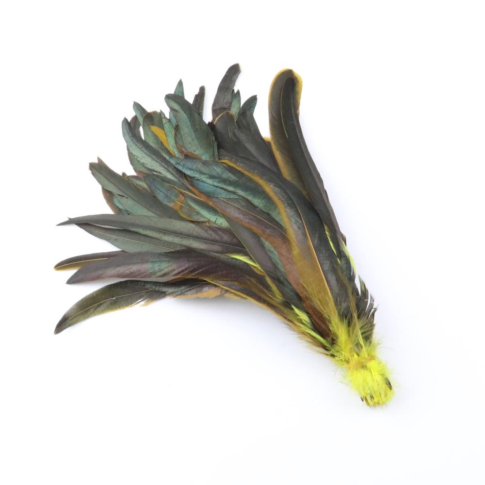 100pcs Blue Carnival Rooster Tail Feathers 25-30cm 30-35cm for Crafts Headdress Party Clothing HeadWear Decor Pheasant Plumas