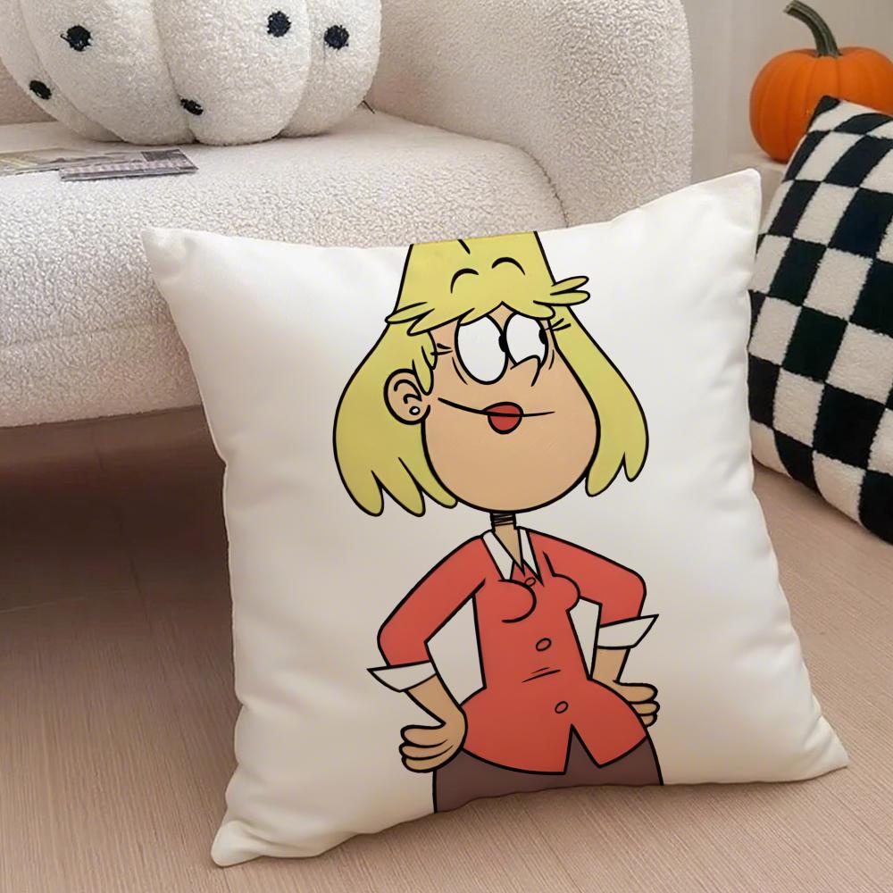 A fun TThe Loud House Cushion Cover Throw Pillow Cover Hidden Button Durable Polyester Chair Cushion