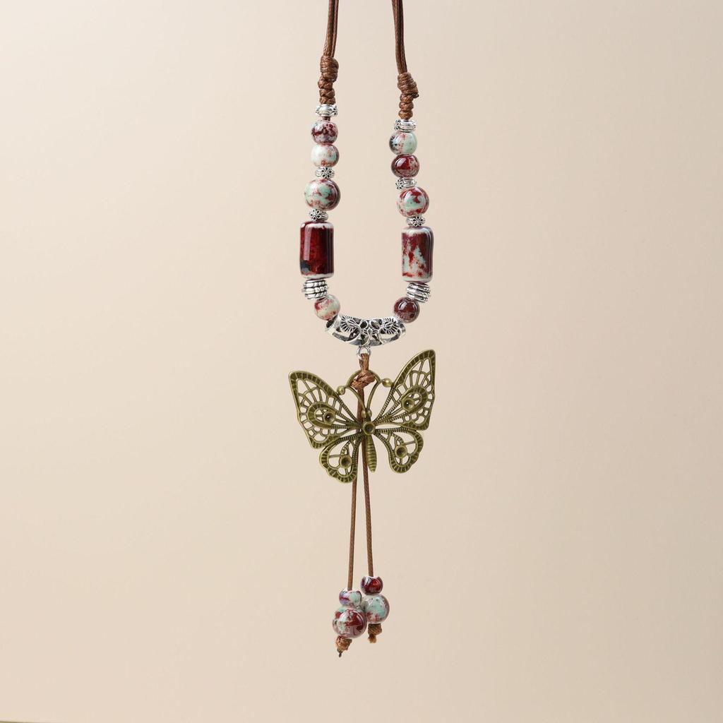 Ceramic Necklace: Luxury Chinese-Style Sweater Chain with Accessories and Ornaments, Women's Colorfast and High-End Feel