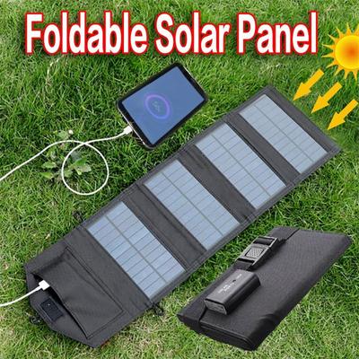 Açık Katlanabilir Güneş Panelleri Hücre 5 V USB Taşınabilir Güneş Enerjili Akıllı Telefon Pil Şarj Cihazı Turizm Kamp Yürüyüş için
