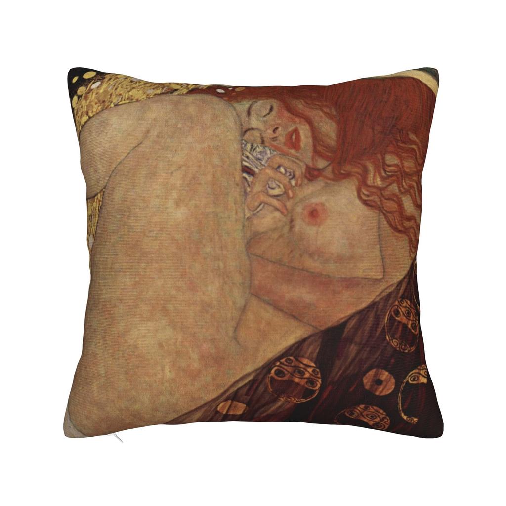 Gustav Klimt The Kiss Square Pillow Cases  Cushion Cover Custom Polyester Decor Throw Pillow Case Cover for Home 18x18