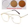 Double Beam Anti Blue Light Square Prescription Glasses For The Nearsighted Vintage Metal Myopia Spectacles -0.5 -0.75 To -6.0