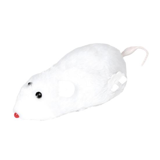 Wind-Up Mouse Cat Toy Plush Mouse with Rotating Tail Automatic Moving Mouse Interactive Cat Toy for Pounce Chasing Hunting Instinct Simulation