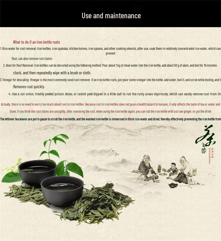 Ręcznie robiony niepowlekany czajnik żeliwny w stylu japońskim - Czajnik Irori na zewnątrz do zdrowego parzenia