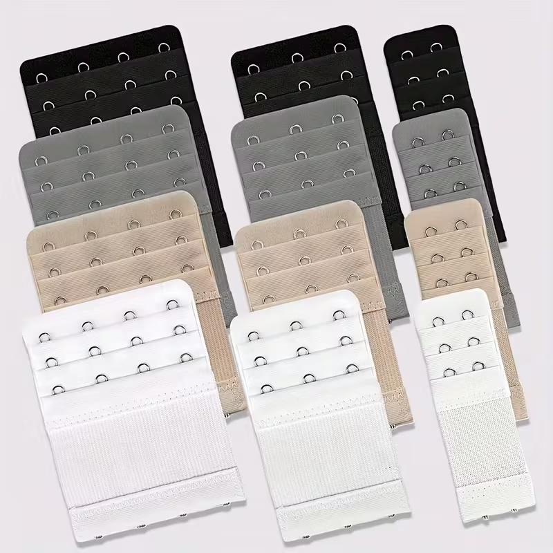 

12 Elastic Bra Hooks, Lingerie Extension Hooks, 2/3/4 Hook Closures, Adjustable Back Bra Hooks, Lingerie Expansion Hooks One Size чорний