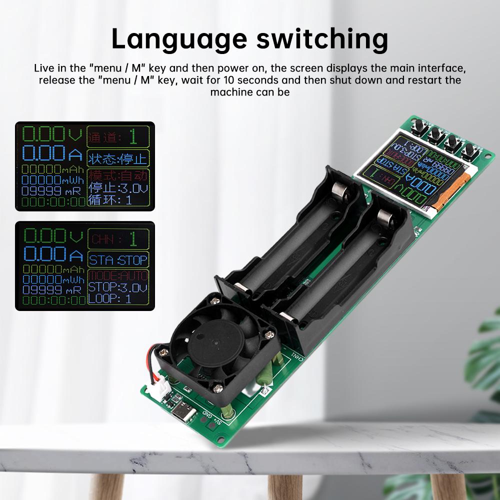 DC 5V 18650 Lithium Battery Capacity Tester Module 2-Channel Digital Battery Power Detector Module Type-C Interface