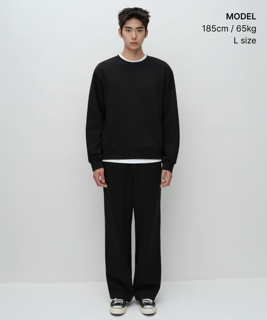 MUSINSA STANDARD Fleece-Lined Lounge Sweatpants [Black]