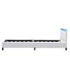 Lit simple en placage MDF massif - - Angel - Sommier lattes - Blanc - Tte de lit avec clairage LED