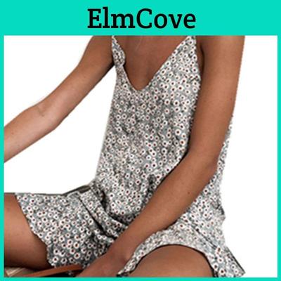 Women's Boho Sleeveless V-neck Floral Sundress With Premium Cotton Blend Fabric