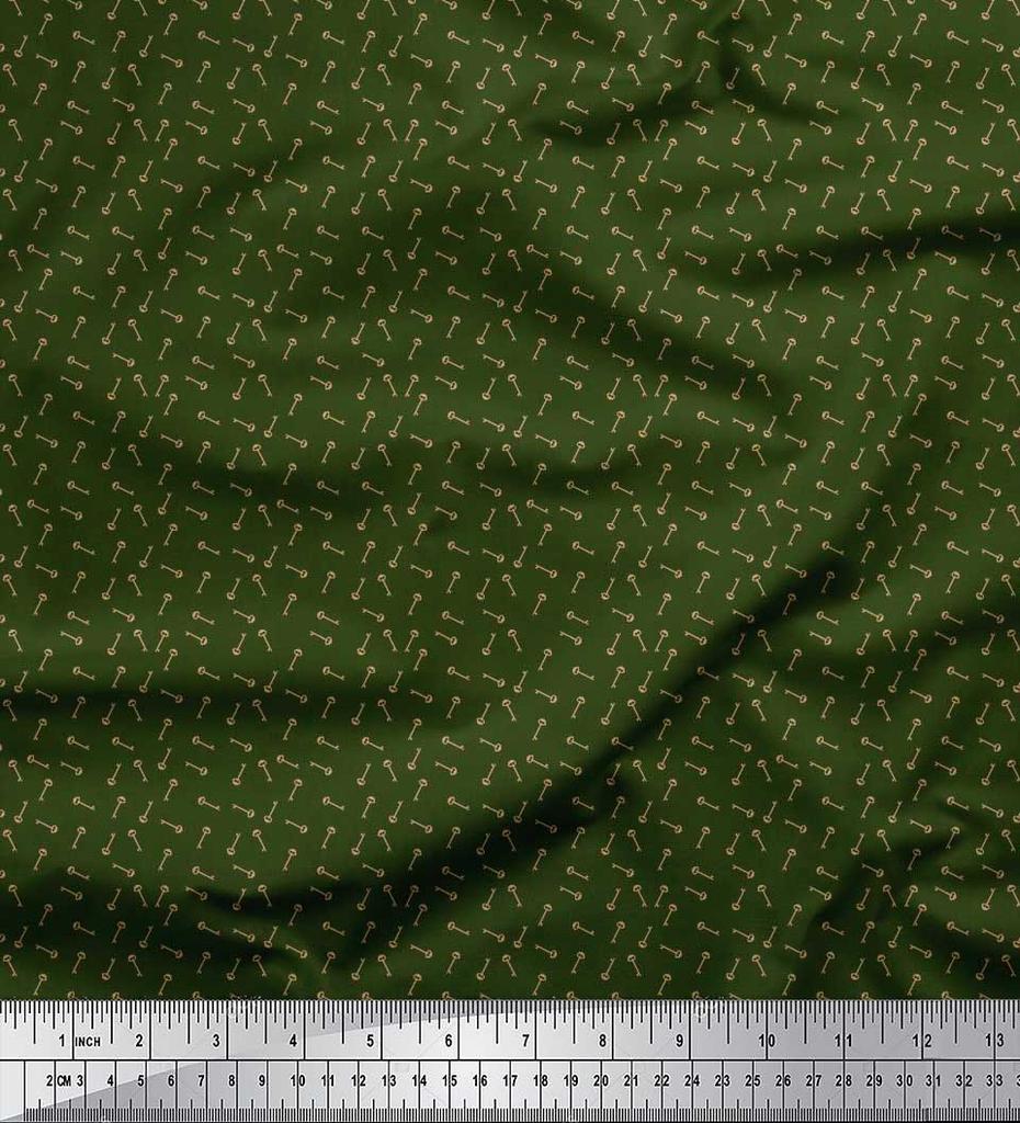 Soimoi Japan Crepe Satin Fabric Key Shirting Fabric Prints By Metre 42 Inch