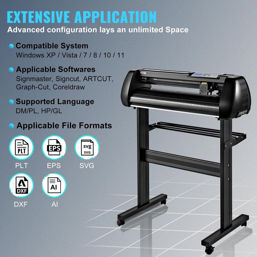 Vinyl-Schneidemaschine, 28-Zoll-Schneideplotter, Offline-Schneidemaschinen-Kit Mobil Bluetooth, Präzise Rollenwelle Hohe Genauigkeit Einstellbare Geschwindigkeit &