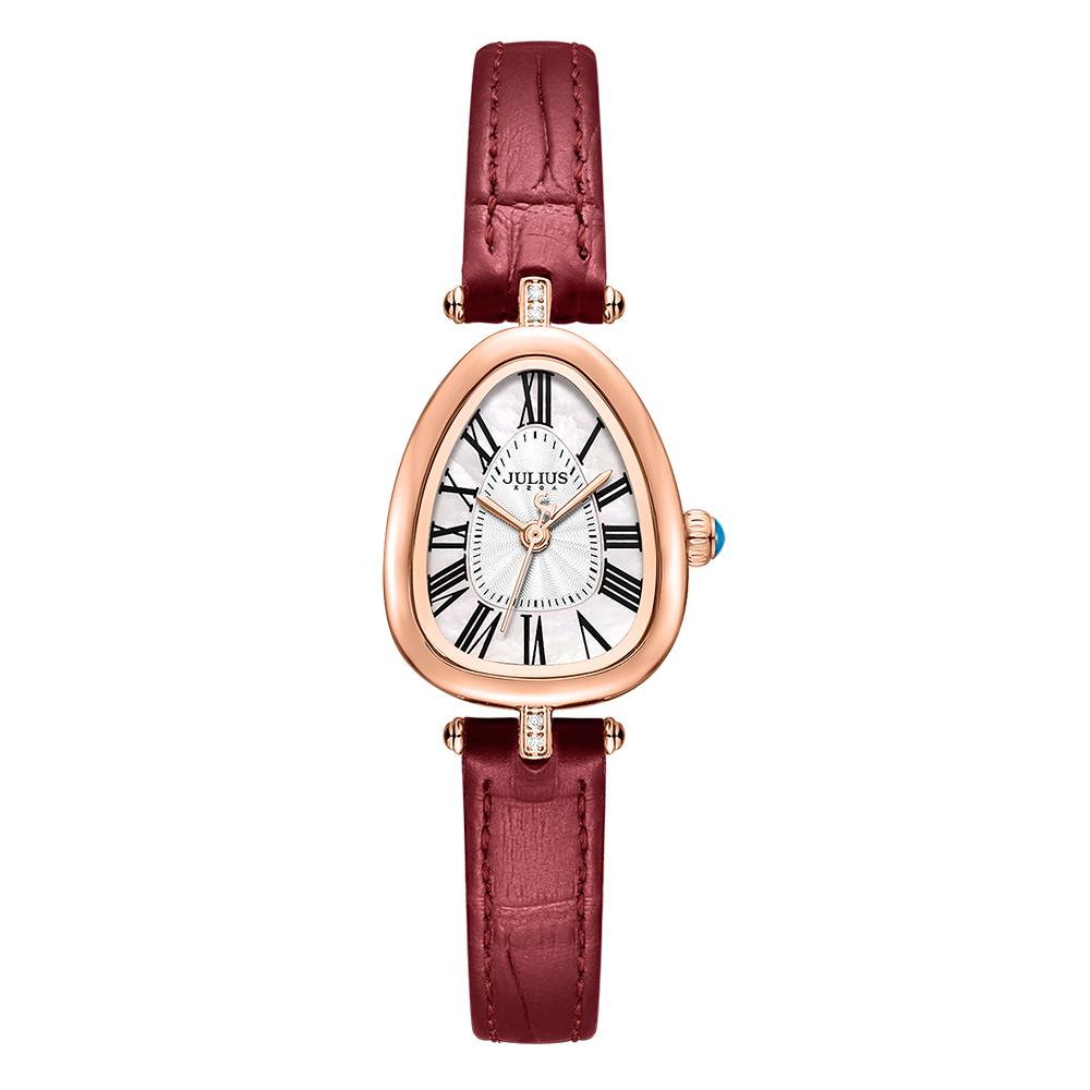 Jyullieoseu Ja-1526 Oval Mother-Of-Pearl Dial Women'S Wristwatch