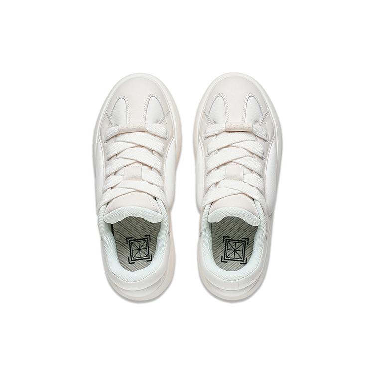 Li Ning Yun You C4D Leather Low Top Casual Shoes Women's Ecru AZGT090-4