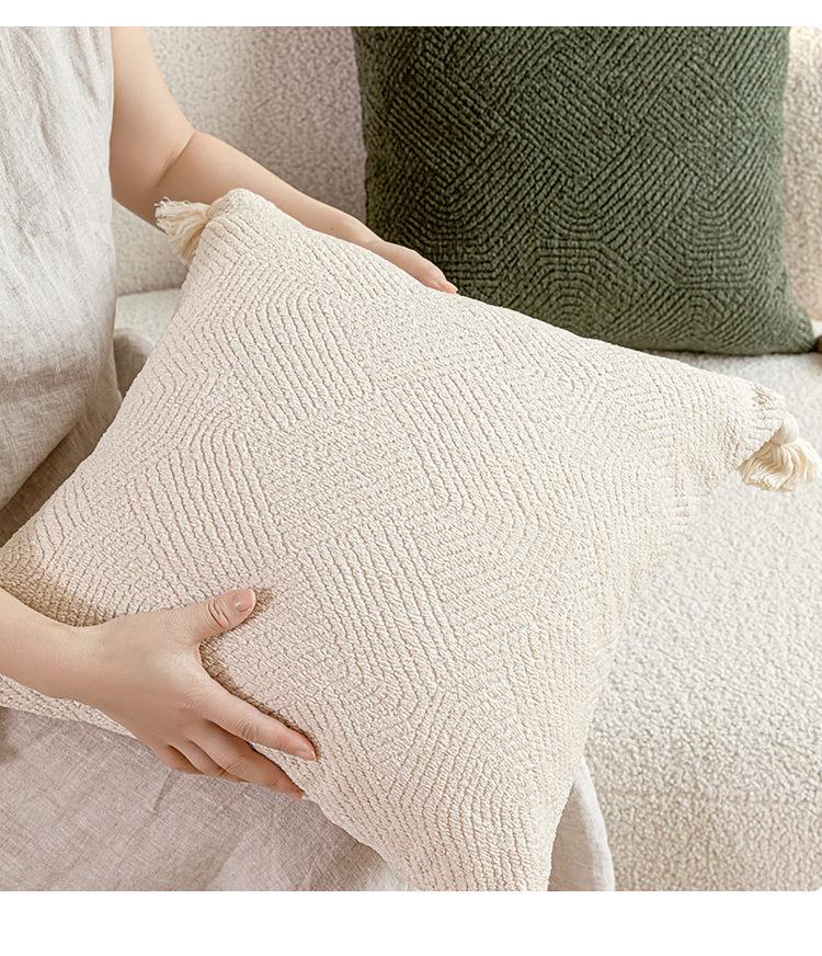 Maillard Vintage-Style Double-Sided Throw Pillow - Brown Beige Textured Cushion for Living Room Sofa Decor