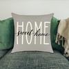 45x45CM Square Pillow Case Natural Plant Fashion Letter Print Modern Zipper Linen