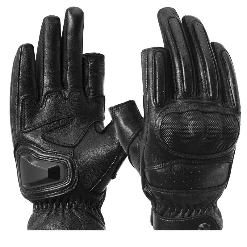 

OLOMM Men s Hard Shell Half-Finger Motorcycle Gloves M-XL